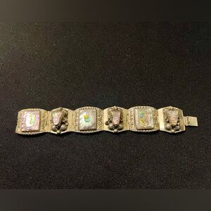 Silver Bracelet with Abalone Inlay